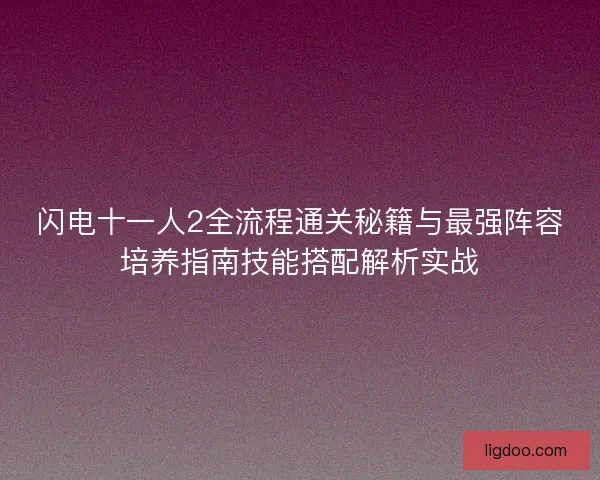 闪电十一人2全流程通关秘籍与最强阵容培养指南技能搭配解析实战