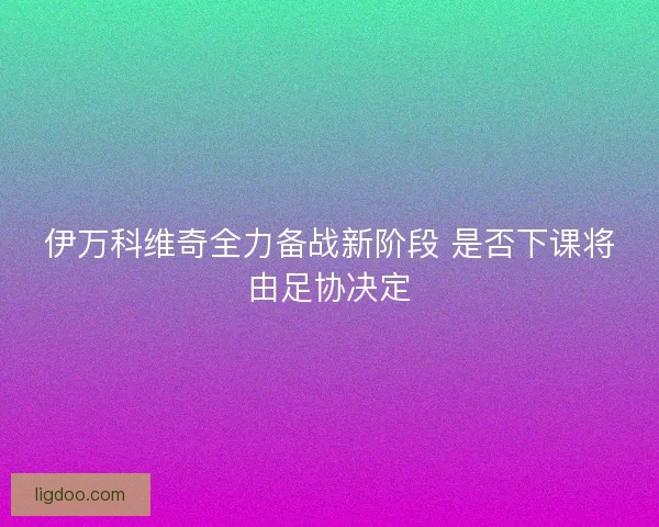 伊万科维奇全力备战新阶段 是否下课将由足协决定